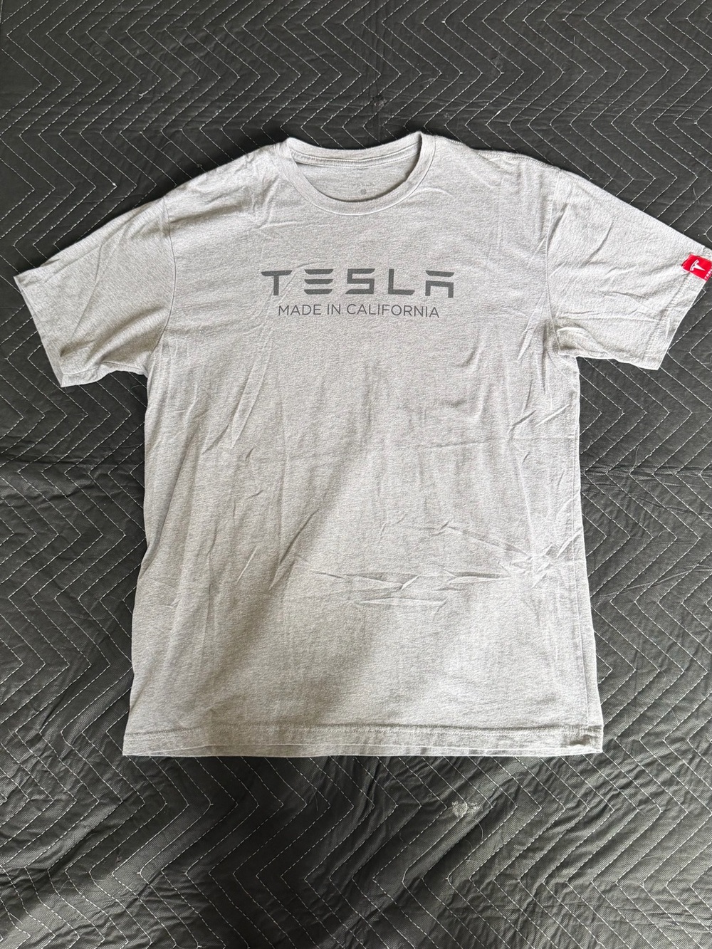 Tesla Light Gray Logo Short Sleeve T-Shirt